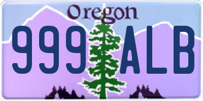 OR license plate 999ALB