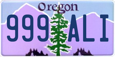 OR license plate 999ALI