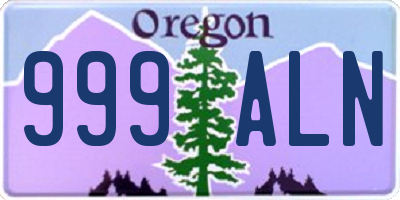 OR license plate 999ALN