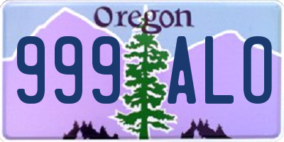 OR license plate 999ALO