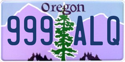 OR license plate 999ALQ
