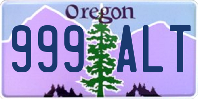 OR license plate 999ALT