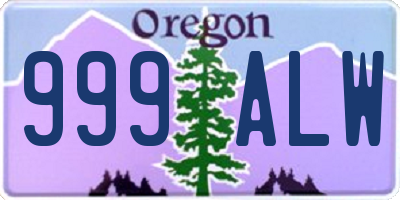 OR license plate 999ALW
