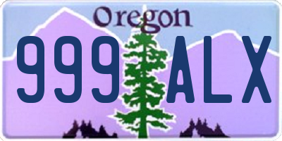 OR license plate 999ALX