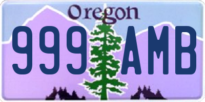 OR license plate 999AMB
