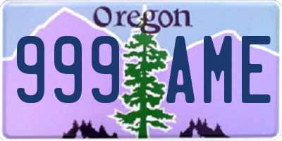 OR license plate 999AME