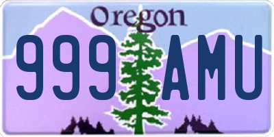 OR license plate 999AMU