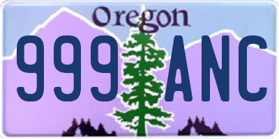 OR license plate 999ANC
