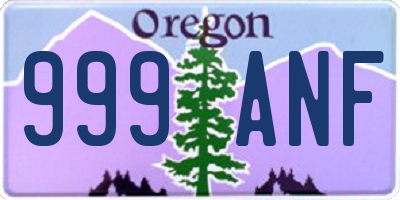 OR license plate 999ANF