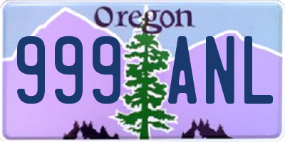 OR license plate 999ANL