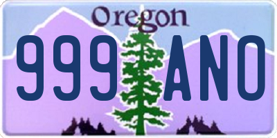 OR license plate 999ANO