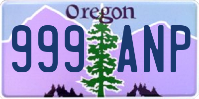 OR license plate 999ANP