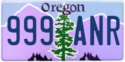 OR license plate 999ANR