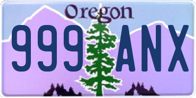 OR license plate 999ANX