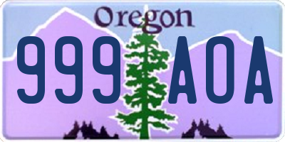 OR license plate 999AOA