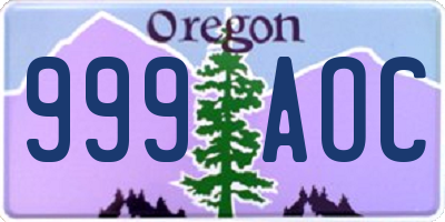 OR license plate 999AOC