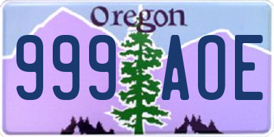 OR license plate 999AOE