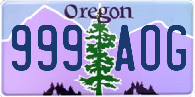 OR license plate 999AOG