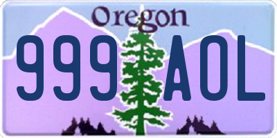 OR license plate 999AOL