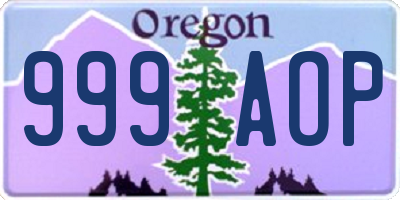 OR license plate 999AOP