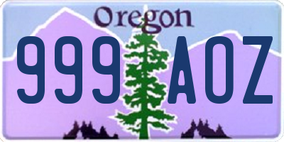 OR license plate 999AOZ