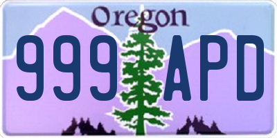OR license plate 999APD