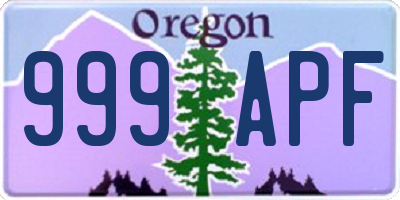OR license plate 999APF