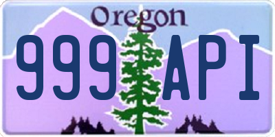 OR license plate 999API