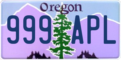 OR license plate 999APL