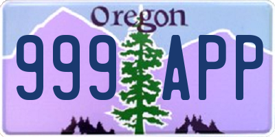 OR license plate 999APP