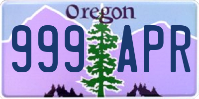 OR license plate 999APR