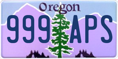 OR license plate 999APS