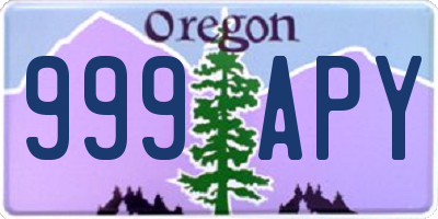 OR license plate 999APY