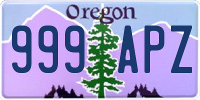 OR license plate 999APZ