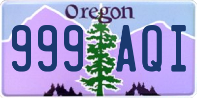 OR license plate 999AQI