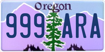 OR license plate 999ARA