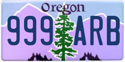 OR license plate 999ARB