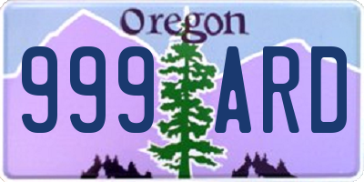 OR license plate 999ARD