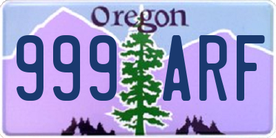 OR license plate 999ARF
