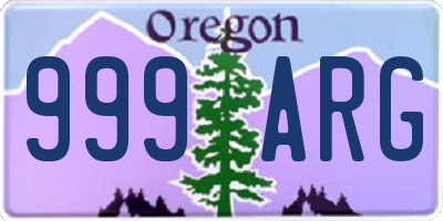 OR license plate 999ARG