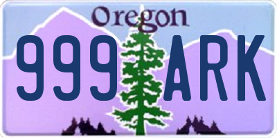OR license plate 999ARK