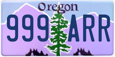 OR license plate 999ARR