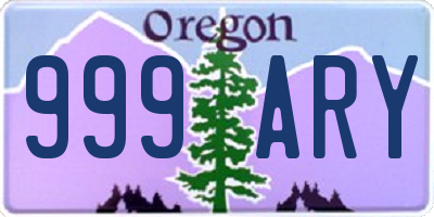 OR license plate 999ARY