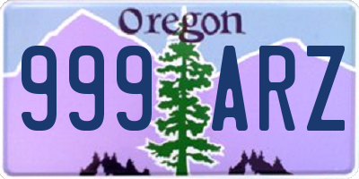 OR license plate 999ARZ