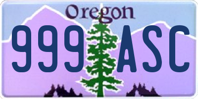 OR license plate 999ASC