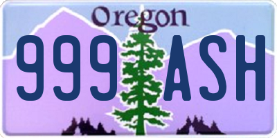 OR license plate 999ASH
