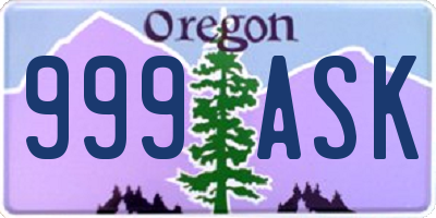 OR license plate 999ASK