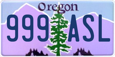 OR license plate 999ASL