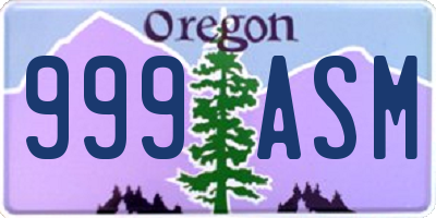 OR license plate 999ASM