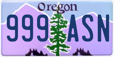 OR license plate 999ASN